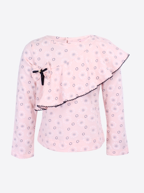 

CUTECUMBER Girls Pink Floral Printed Top