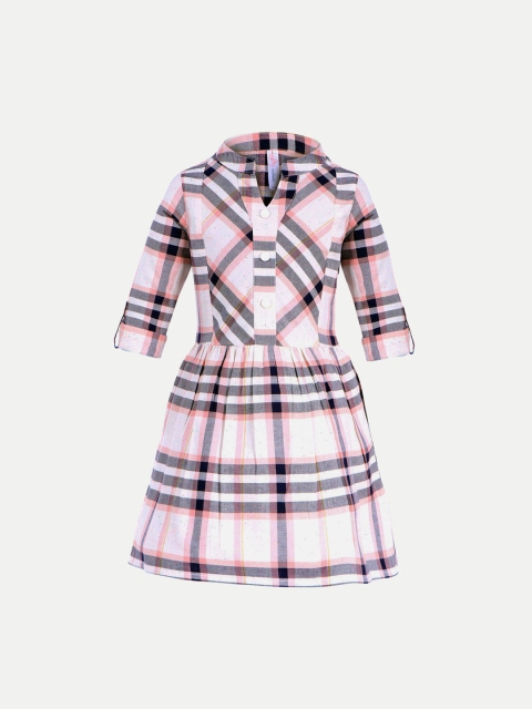 

Naughty Ninos Girls White Checked Fit and Flare Dress