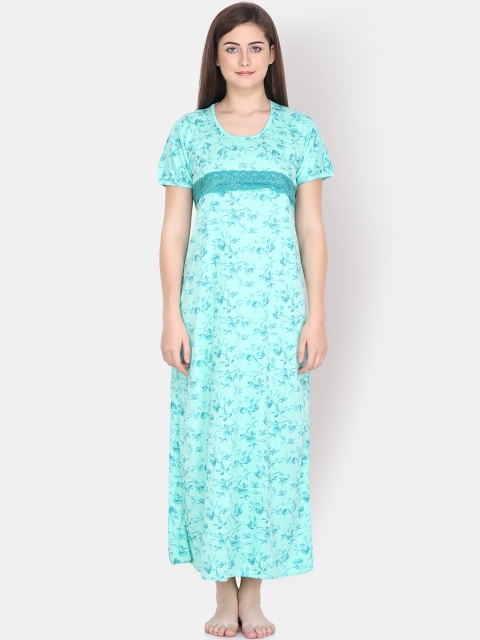 

Klamotten Sea Green Printed Feeding Nightdress