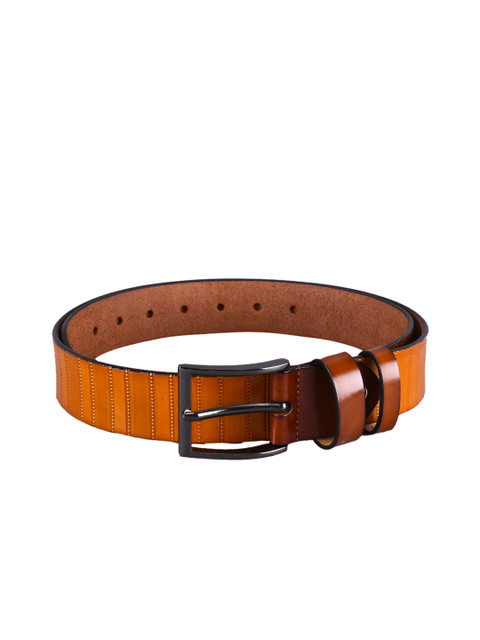 

BuckleUp Men Tan Brown Textured Leather Belt