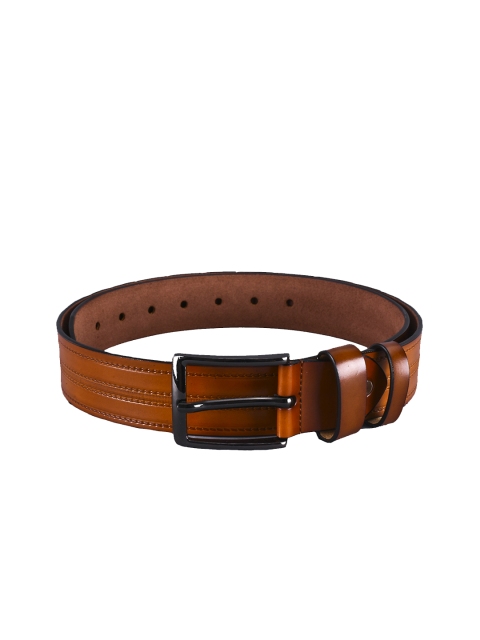 

BuckleUp Men Tan Brown Textured Leather Belt