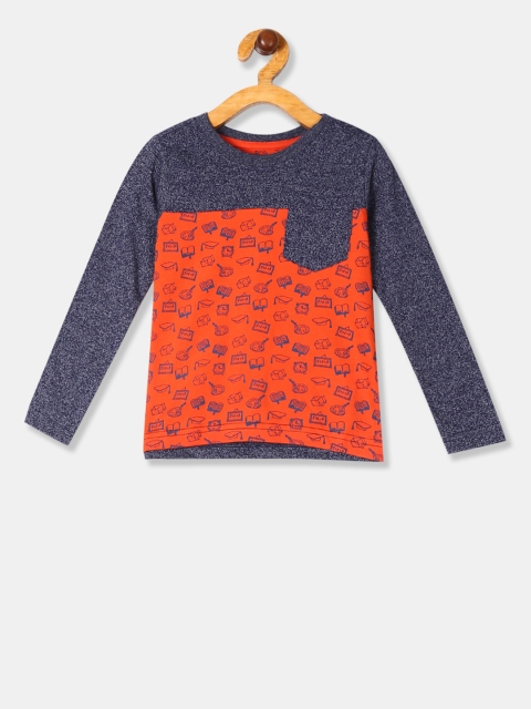 

Cherokee Boys Blue & Orange Colourblocked Round Neck T-shirt