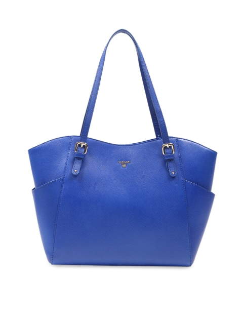 

Da Milano Blue Textured Leather Handheld Bag