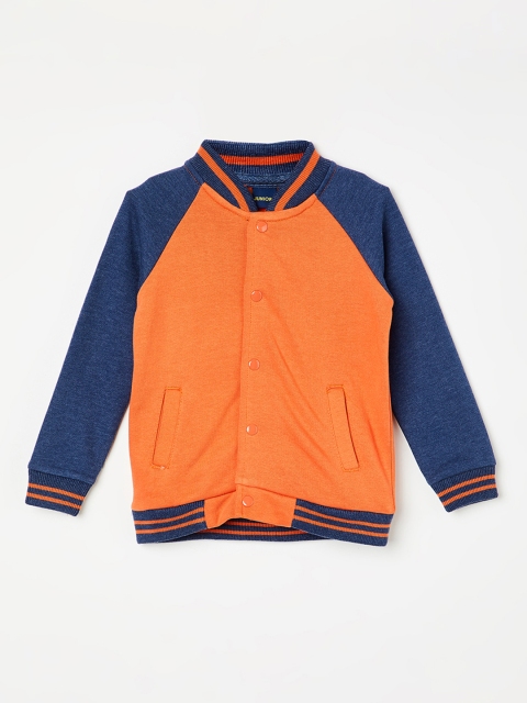 

Juniors by Lifestyle Boys Solid Varsity Jacket, Orange