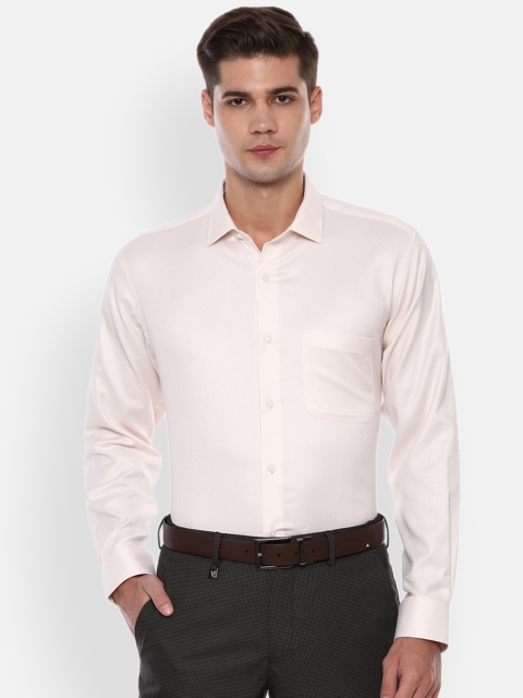 

Van Heusen Men Cream-Coloured Regular Fit Self Design Formal Shirt