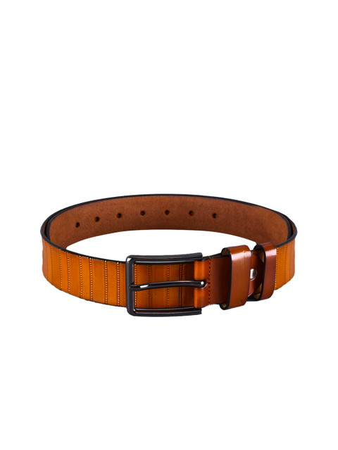 

BuckleUp Men Tan Brown Textured Leather Belt