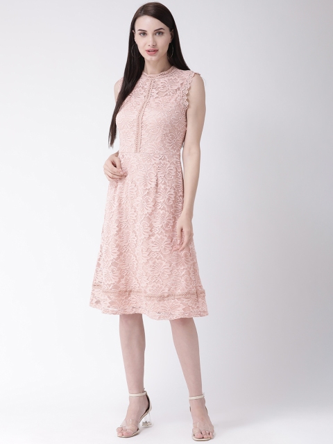 

Latin Quarters Women Nude-Coloured Self Design A-Line Dress