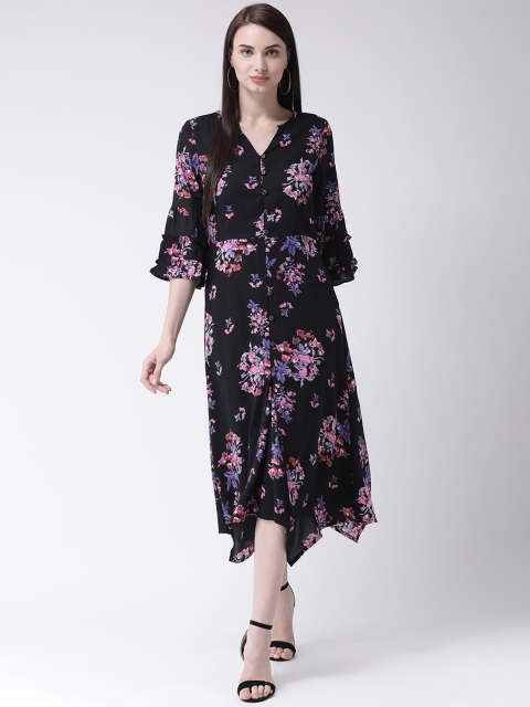 

Latin Quarters Women Black Printed A-Line Dress