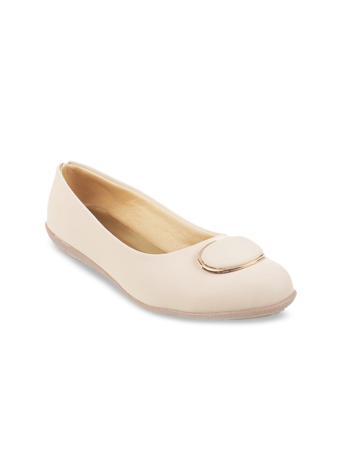 

WALKWAY Women Beige Solid Ballerinas