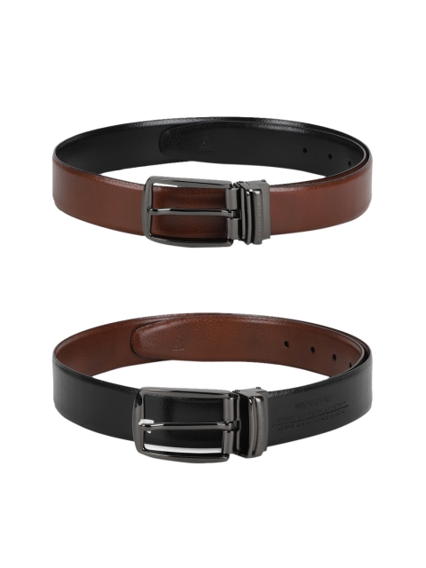 

Van Heusen Men Brown & Black Textured Leather Reversible Belt