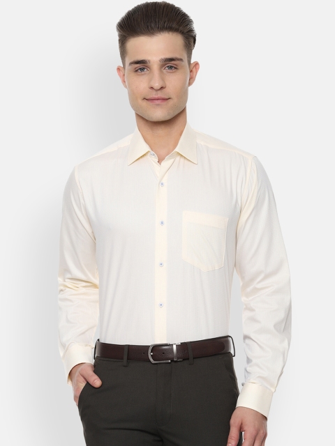 

Van Heusen Men Yellow Regular Fit Self Design Formal Shirt