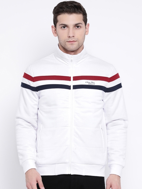 

Richlook Men White Striped Lightweight Padded Jacket