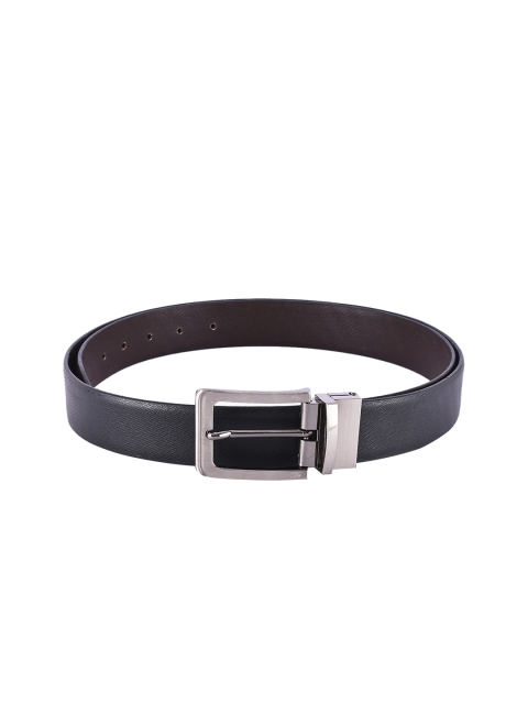 

BuckleUp Men Black Solid Leather ReversibleBelt