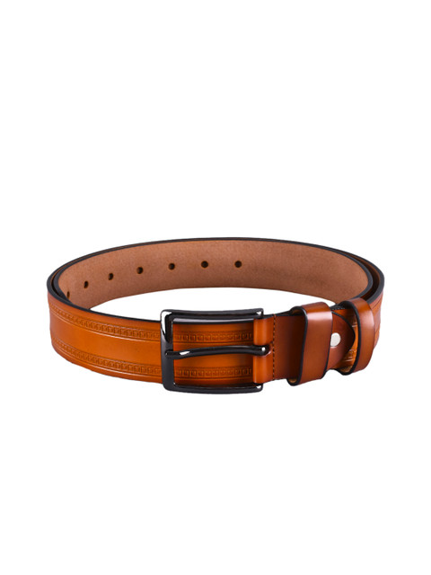 

BuckleUp Men Tan Brown Textured Leather Belt