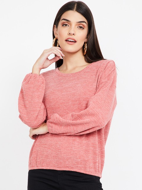 

Bossini Women Pink Self Design Sweatshirt