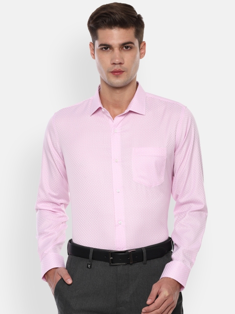 

Van Heusen Men Pink Slim Fit Printed Formal Shirt