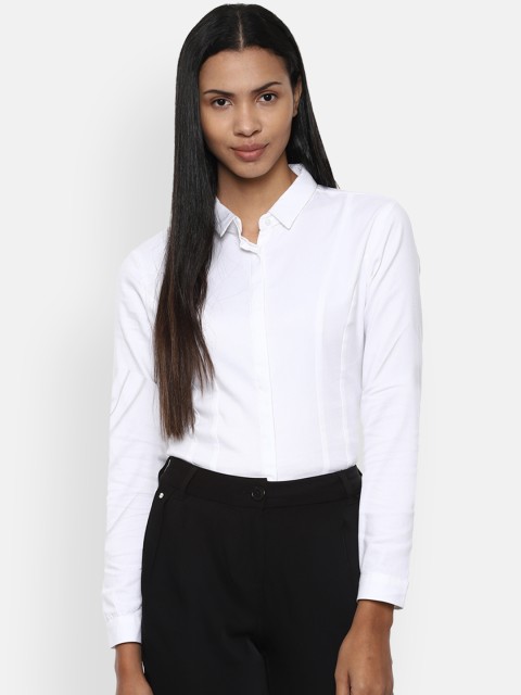 

Van Heusen Woman White Regular Fit Solid Casual Shirt