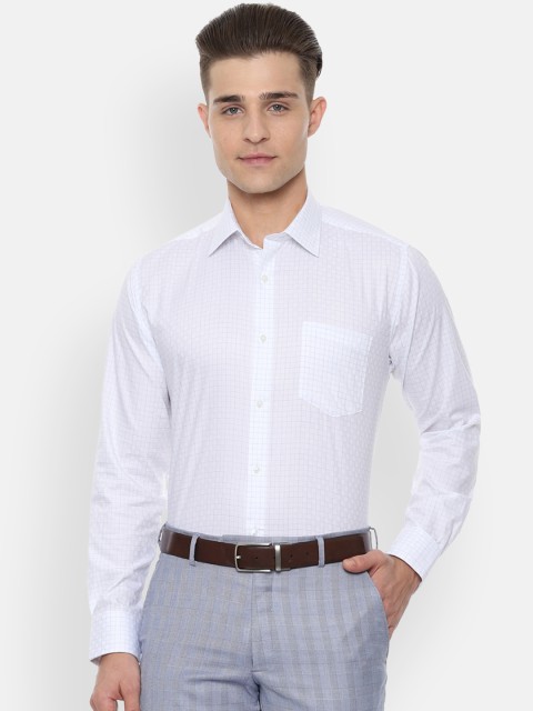 

Van Heusen Men White Regular Fit Checked Formal Shirt