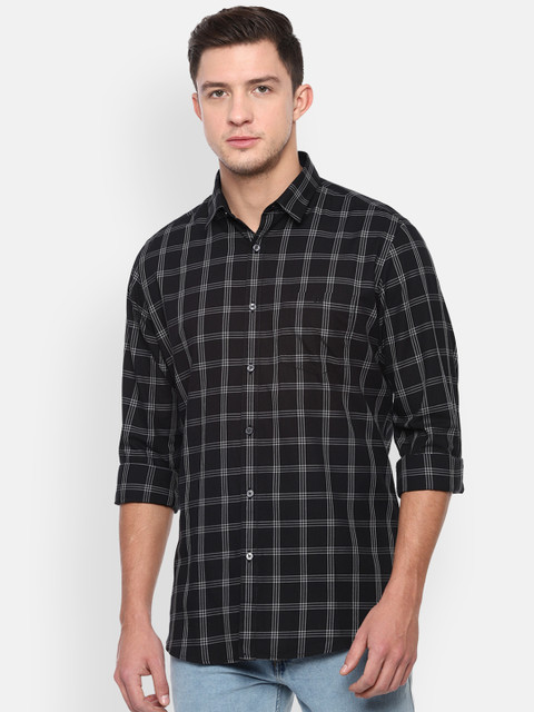 

Van Heusen Sport Men Black & White Checked Slim Fit Casual Shirt