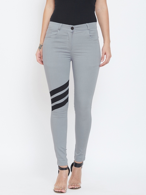 

Rider Republic Women Grey Slim Fit Solid Cigarette Trousers