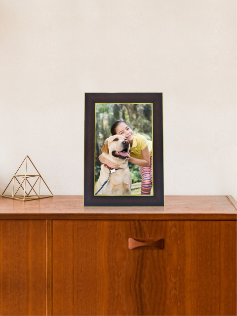 

RANDOM Brown & Gold-Toned Synthetic Individual Table-Top Photo Frame