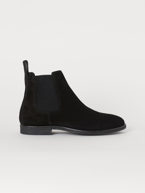 

H&M Men Black Suede Chelsea Boots