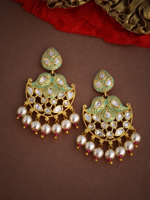 

Voylla Gold-Plated & Green Handcrafted Classic Chandbalis