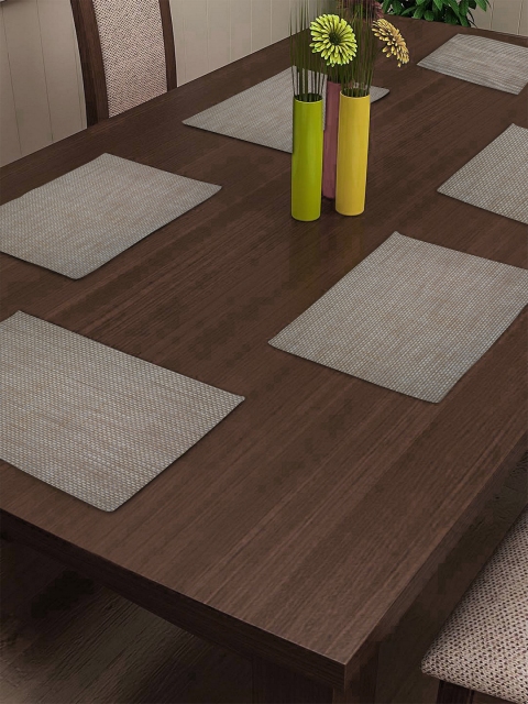 

BIANCA Set of 6 Beige Solid PVC Dining Table Mats