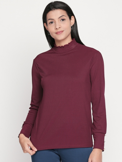 

Annabelle by Pantaloons Women Maroon Solid Top