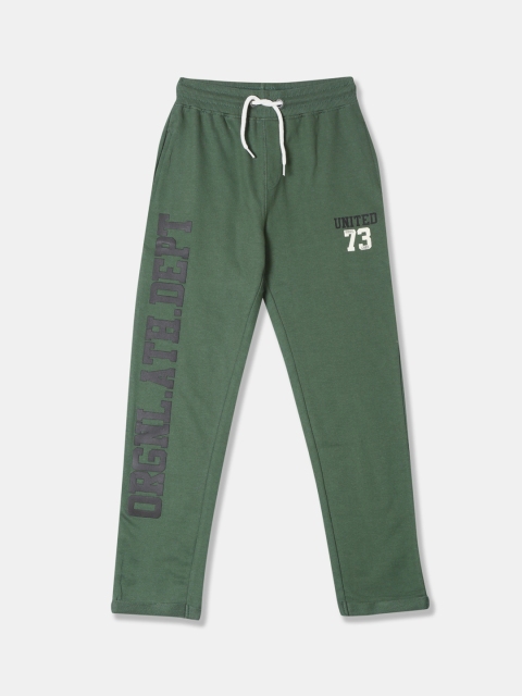 

Cherokee Boys Green Printed Straight-Fit Pure Cotton Track Pants