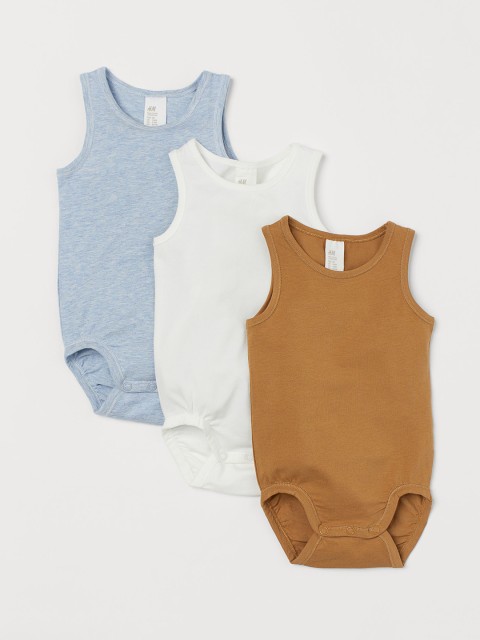 

H&M Kids 3-Pack Pima Cotton Bodysuits, Yellow
