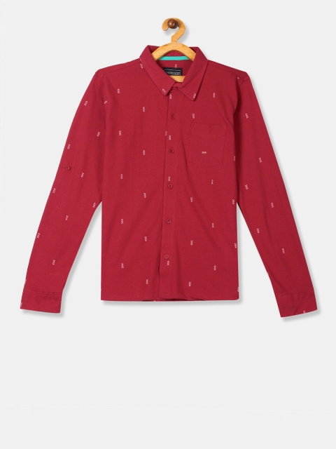 

Cherokee Boys Red Printed Regular Fit Casual Shirt