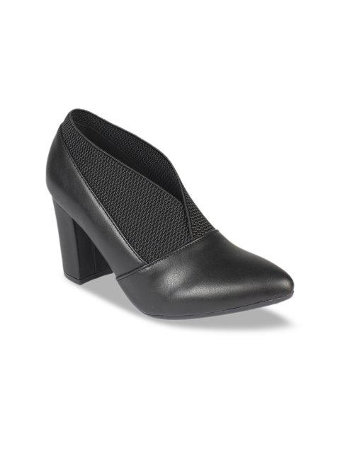 

Flat n Heels Women Black Solid Heeled Boots