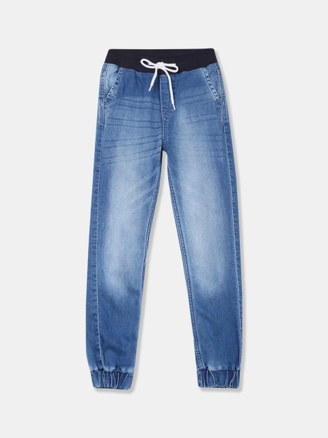 Cherokee Boys Blue Jogger Fit Mid-Rise Clean Look Stretchable Jeans