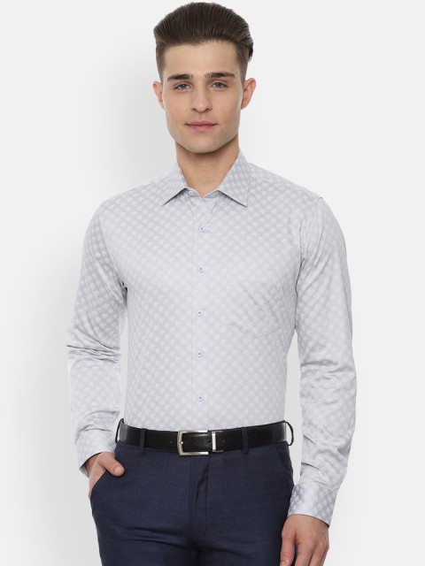 

Van Heusen Men Grey Slim Fit Printed Formal Shirt