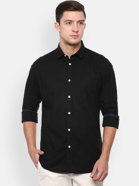

Van Heusen Sport Men Black Slim Fit Solid Casual Shirt