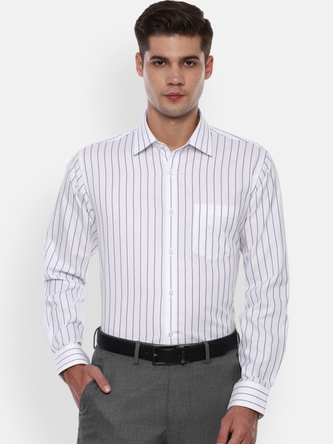 

Van Heusen Men White & Blue Regular Fit Striped Formal Shirt