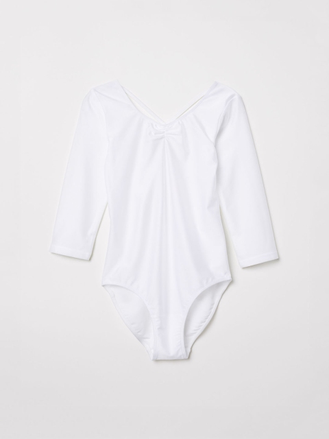 

H&M Girls White Solid Leotard
