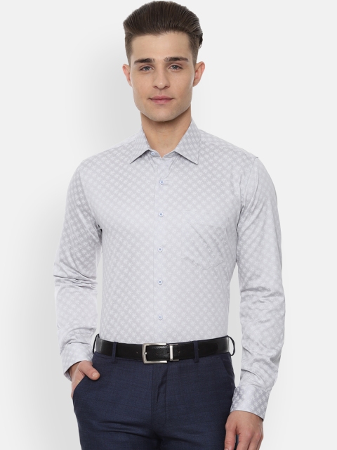

Van Heusen Men Grey Slim Fit Printed Formal Shirt