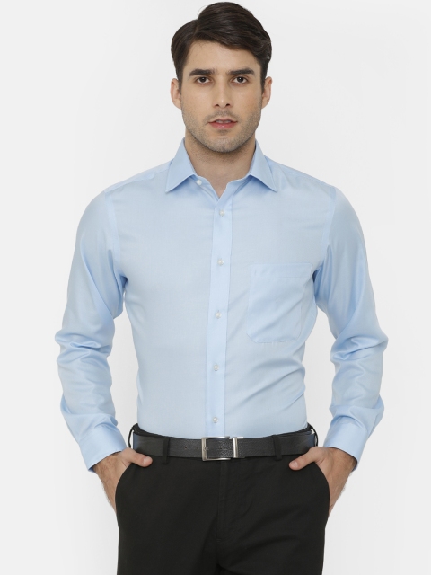 

Double Two Men Blue Slim Fit Solid Formal Shirt