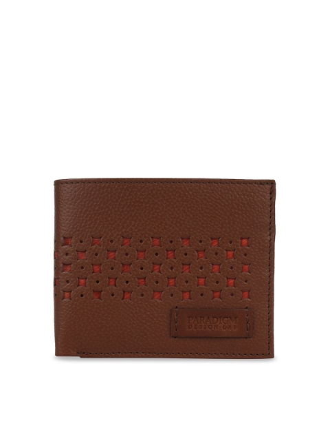 

Paradigm Design Lab Men Brown Self Design Two Fold Wallet