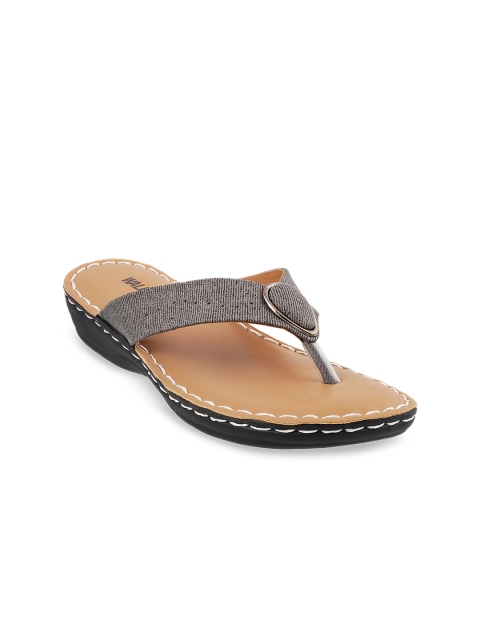 

WALKWAY by Metro Women Grey Printed T-Strap Flats