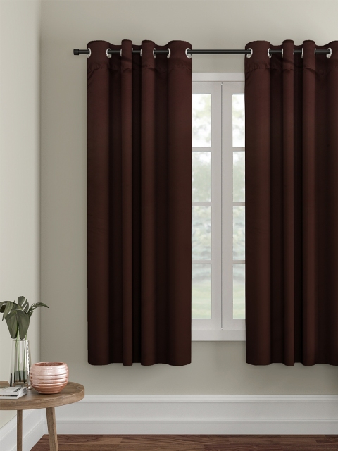 

eyda Brown Solid Single Room Semi Darkening Window Curtain