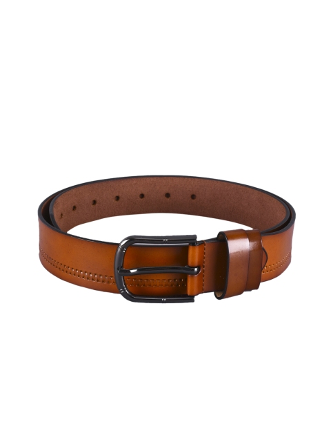 

BuckleUp Men Tan Brown Solid Leather Belt