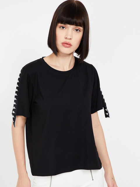 

Kappa Women Black Solid Top
