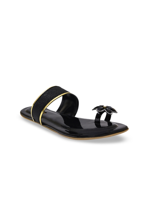 

Shoetopia Women Black Solid One Toe Flats