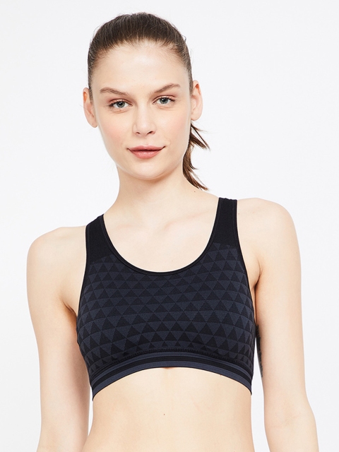 

Ginger by Lifestyle Black Printed Non-Wired Lightly Padded Sports Bra 8903742178476
