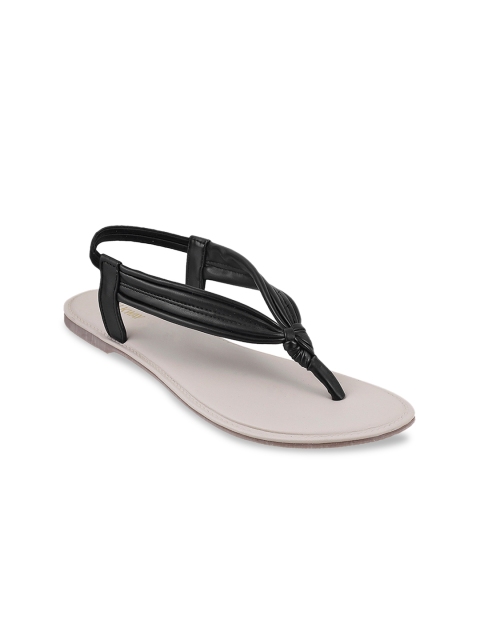 

WALKWAY Women Black Solid Open Toe Flats