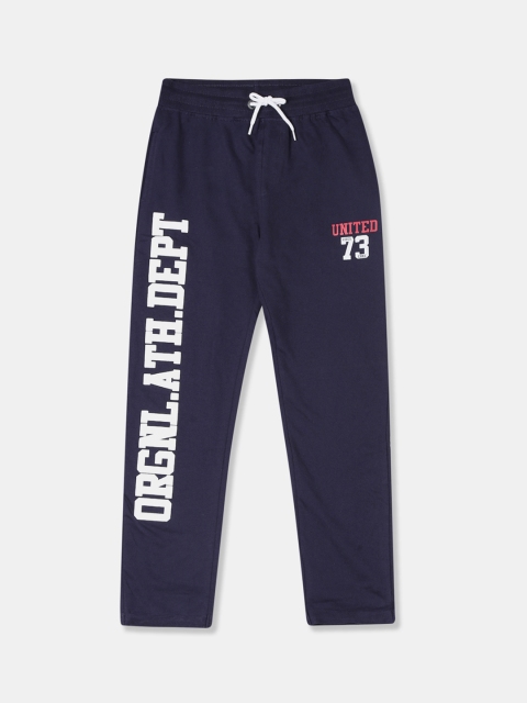 

Cherokee Boys Navy-Blue & White Printed Straight-Fit Pure Cotton Track Pants