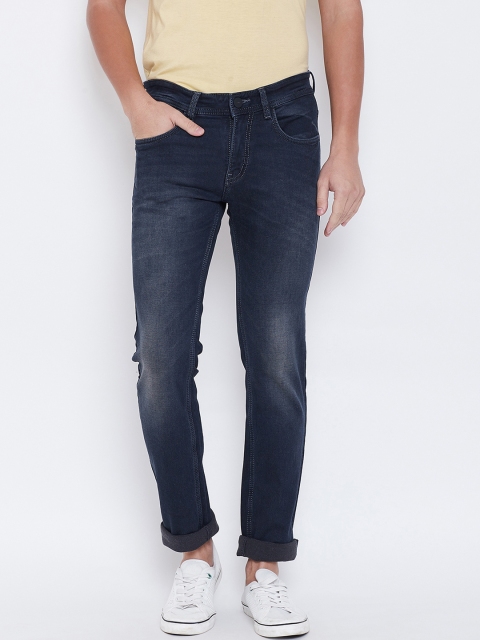 

Octave Men Navy Blue Regular Fit Mid-Rise Clean Look Jeans